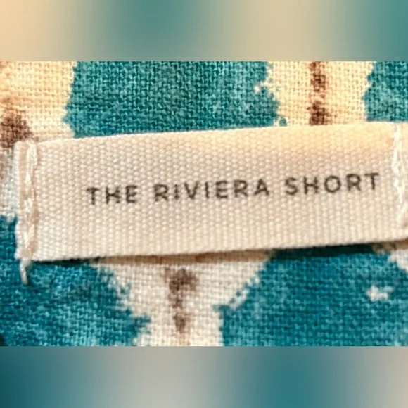 ANN TAYLOR LOFT~The Riviera Short~Teal Geometric Print~Linen Blend~Size 2~SKU109 - Picture 7 of 9